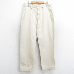 W35★古着 ラルフローレン Ralph Lauren ブランド チノ パンツ チノパン メンズ 90年代 90s ワンポイントロゴ コットン 薄ベージュ カーキ 25apr10 中古 ボトムス ロング