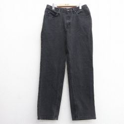 W35★古着 リー Lee ジーンズ メンズ コットン 黒 ブラック デニム 25apr11 中古 ボトムス ジーパン Gパン ロング パンツ