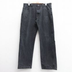 W38★古着 ラスラー ジーンズ メンズ コットン 黒 ブラック デニム 25apr11 中古 ボトムス ジーパン Gパン ロング パンツ
