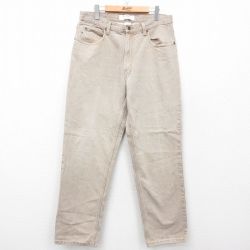 W34★古着 エルエルビーン LLBEAN ジーンズ メンズ コットン ベージュ カーキ デニム 25apr11 中古 ボトムス ジーパン Gパン ロング パンツ