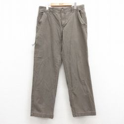 W35★古着 G.H.BASS パンツ メンズ ダック地 コットン 茶系 ブラウン 【spe】 25apr11 中古 ボトムス ロング
