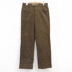 【20%OFF】W32★古着 スラックス パンツ メンズ 茶系 ブラウン 25apr12 中古 ボトムス ロング