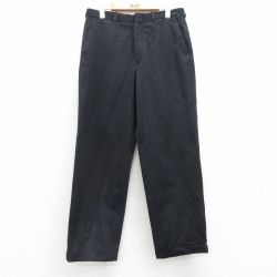 W32★古着 ランズエンド スラックス パンツ メンズ 00年代 00s 黒 ブラック 25apr12 中古 ボトムス ロング