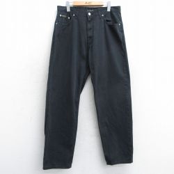 W34★古着 カルバンクライン Calvin Klein チノ パンツ チノパン メンズ コットン 黒 ブラック 25apr12 中古 ボトムス ロング