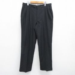 W35★古着 HAGGAR スラックス パンツ メンズ 90年代 90s USA製 黒 ブラック 25apr12 中古 ボトムス ロング