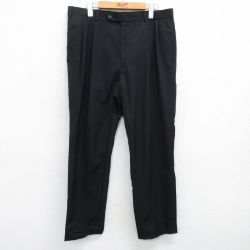 W35★古着 ブルックスブラザーズ BROOKS BROTHERS ブランド スラックス パンツ メンズ 00年代 00s ウール カナダ製 黒 ブラック 25apr12 中古 ボトムス ロング