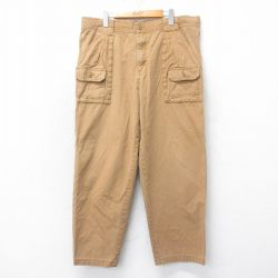 W40★古着 カベラス ブッシュ パンツ メンズ 大きいサイズ コットン 茶 ブラウン 25apr12 中古 ボトムス ロング