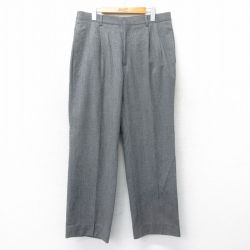 W36★古着 ダナキャラン DKNY スラックス パンツ メンズ ウール グレー 25apr12 中古 ボトムス ロング