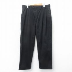 【50%OFF】W38★古着 パンツ メンズ コットン 黒 ブラック 25apr12 中古 ボトムス ロング