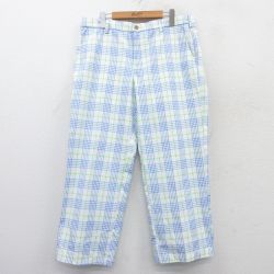 W36★古着 IZOD ゴルフ パンツ メンズ 薄紺他 ネイビー チェック 【spe】 25apr12 中古 ボトムス ロング