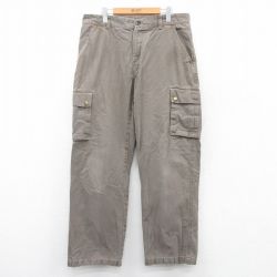【50%OFF】W37★古着 セントジョンズベイ カーゴ パンツ メンズ ダック地 コットン 茶 ブラウン 25apr12 中古 ボトムス ロング