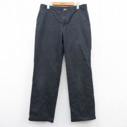 W36★古着 バンヒューセン パンツ メンズ コットン 紺 ネイビー 25apr12 中古 ボトムス ロング