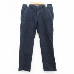 W36★古着 バブアー パンツ メンズ コットン 紺 ネイビー 【spe】 25apr12 中古 ボトムス ロング