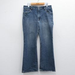 W33★古着 ギャップ GAP ジーンズ メンズ ブーツカット フレア カナダ製 濃紺 ネイビー デニム 【spe】 25apr14 中古 ボトムス ジーパン Gパン ロング パンツ