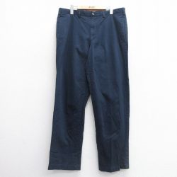 【50%OFF】W36★古着 ランズエンド パンツ メンズ コットン 紺 ネイビー 25apr14 中古 ボトムス ロング