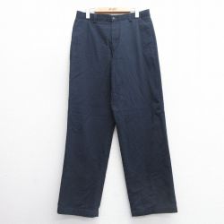 【50%OFF】W32★古着 IZOD パンツ メンズ コットン 紺 ネイビー 25apr14 中古 ボトムス ロング