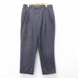 W36★古着 トミーヒルフィガー TOMMY HILFIGER ブランド パンツ メンズ コットン 紺 ネイビー 25apr14 中古 ボトムス ロング