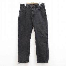 【50%OFF】W36★古着 ラスラー ジーンズ メンズ コットン 黒 ブラック デニム 25apr15 中古 ボトムス ジーパン Gパン ロング パンツ