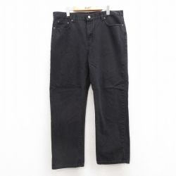 W39★古着 ジーンズ メンズ コットン 黒 ブラック デニム 25apr15 中古 ボトムス ジーパン Gパン ロング パンツ