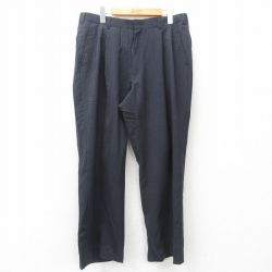 W35★古着 スラックス パンツ メンズ 80年代 80s USA製 タロン 濃紺 ネイビー ストライプ 25apr16 中古 ボトムス ロング