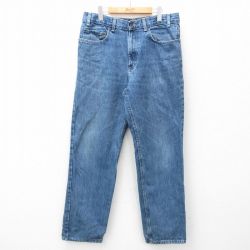 W35★古着 ジーンズ メンズ ヒゲ 紺 ネイビー デニム 25apr16 中古 ボトムス ジーパン Gパン ロング パンツ