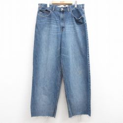 W36★古着 ギャップ GAP ジーンズ メンズ 90年代 90s ヒゲ コットン USA製 紺 ネイビー デニム 【spe】 25apr16 中古 ボトムス ジーパン Gパン ロング パンツ