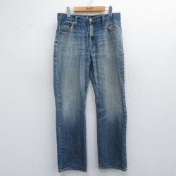 W31★古着 ギャップ GAP ジーンズ メンズ ヒゲ 紺 ネイビー デニム 25apr17 中古 ボトムス ジーパン Gパン ロング パンツ