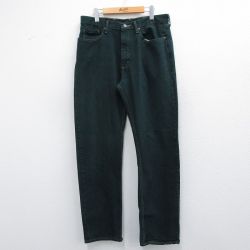 W33★古着 ラングラー Wrangler ジーンズ メンズ コットン 緑 グリーン デニム 25apr17 中古 ボトムス ジーパン Gパン ロング パンツ