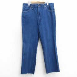 W36★古着 ラングラー Wrangler ジーンズ メンズ コットン 紺 ネイビー デニム 25apr17 中古 ボトムス ジーパン Gパン ロング パンツ