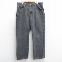 【50%OFF】W37★古着 STRUCTURE ジーンズ メンズ コットン 黒 ブラック デニム 25apr17 中古 ボトムス ジーパン Gパン ロング パンツ