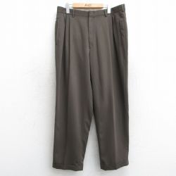W36★古着 スラックス パンツ メンズ 80年代 80s タロン 濃茶 ブラウン 25apr17 中古 ボトムス ロング