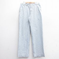 W32★古着 ラルフローレン Ralph Lauren ブランド パンツ メンズ 90年代 90s シアサッカー コットン 白他 ホワイト ストライプ 25apr18 中古 ボトムス ロング