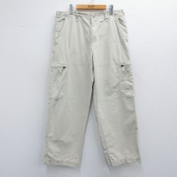 W40★古着 オールドネイビー OLD NAVY カーゴ パンツ メンズ 00年代 00s ダック地 コットン 薄ベージュ カーキ 25apr18 中古 ボトムス ロング