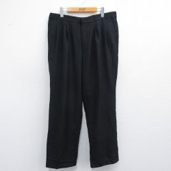 W37★古着 タウンクラフト スラックス パンツ メンズ 90年代 90s USA製 黒 ブラック 25apr18 中古 ボトムス ロング