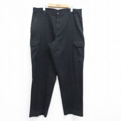 【20%OFF】W36★古着 ワーク カーゴ パンツ メンズ CiNTAS 黒 ブラック 25apr18 中古 ボトムス ロング