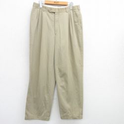 【50%OFF】W34★古着 スラックス パンツ メンズ 80年代 80s タロン ベージュ系 カーキ 25apr18 中古 ボトムス ロング