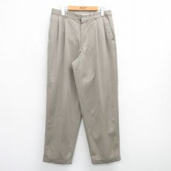 【20%OFF】W32★古着 ペリーエリス スラックス パンツ メンズ 90年代 90s ベージュ系 カーキ 25apr18 中古 ボトムス ロング