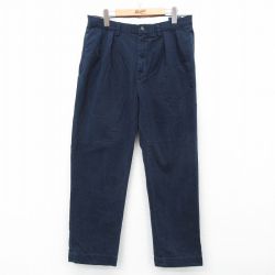 W34★古着 ラルフローレン Ralph Lauren ブランド チノ パンツ チノパン メンズ コットン 紺 ネイビー 25apr21 中古 ボトムス ロング