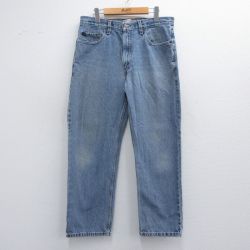 W35★古着 リーバイス Levis ジーンズ メンズ ヒゲ 紺 ネイビー デニム 25apr19 中古 ボトムス ジーパン Gパン ロング パンツ