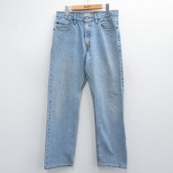 【50%OFF】W35★古着 リーバイス Levis ジーンズ メンズ コットン 薄紺 ネイビー デニム 25apr19 中古 ボトムス ジーパン Gパン ロング パンツ