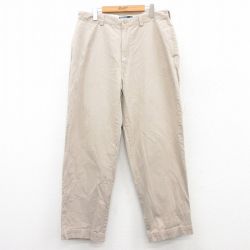 W34★古着 ラルフローレン Ralph Lauren ブランド チノ パンツ チノパン メンズ 90年代 90s PHILIP コットン ベージュ カーキ 25apr19 中古 ボトムス ロング
