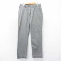 W33★古着 ラルフローレン Ralph Lauren ブランド パンツ メンズ 90年代 90s コットン グレー 25apr21 中古 ボトムス ロング