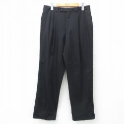 W32★古着 カルバンクライン Calvin Klein スラックス パンツ メンズ 黒 ブラック 25apr21 中古 ボトムス ロング