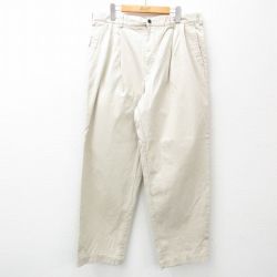 W36★古着 トミーヒルフィガー TOMMY HILFIGER ブランド チノ パンツ チノパン メンズ 90年代 90s ゴルフ コットン 薄ベージュ カーキ 25apr21 中古 ボトムス ロング