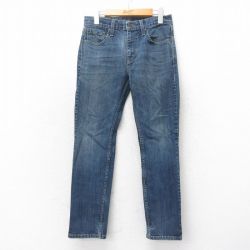 W29★古着 リーバイス Levis 511 ジーンズ メンズ ヒゲ 紺 ネイビー デニム 25apr23 中古 ボトムス ジーパン Gパン ロング パンツ