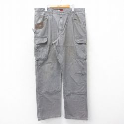 W39★古着 ラングラー Wrangler ペインター カーゴ パンツ メンズ ダブルニー リップストップ コットン グレー 25apr23 中古 ボトムス ロング