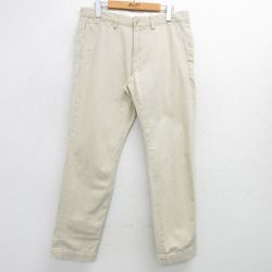 【50%OFF】W34★古着 ラルフローレン Ralph Lauren ブランド パンツ メンズ コットン 薄ベージュ カーキ 25apr23 中古 ボトムス ロング