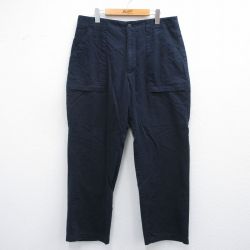 W36★古着 STRUCTURE ベイカー パンツ メンズ コットン 紺 ネイビー 25apr23 中古 ボトムス ロング