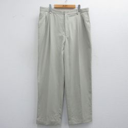W39★古着 バンヒューセン スラックス パンツ メンズ 薄ベージュ カーキ 25apr23 中古 ボトムス ロング