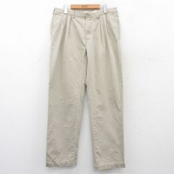 W35★古着 ラルフローレン Ralph Lauren ブランド パンツ メンズ 90年代 90s コットン ベージュ カーキ 25apr23 中古 ボトムス ロング